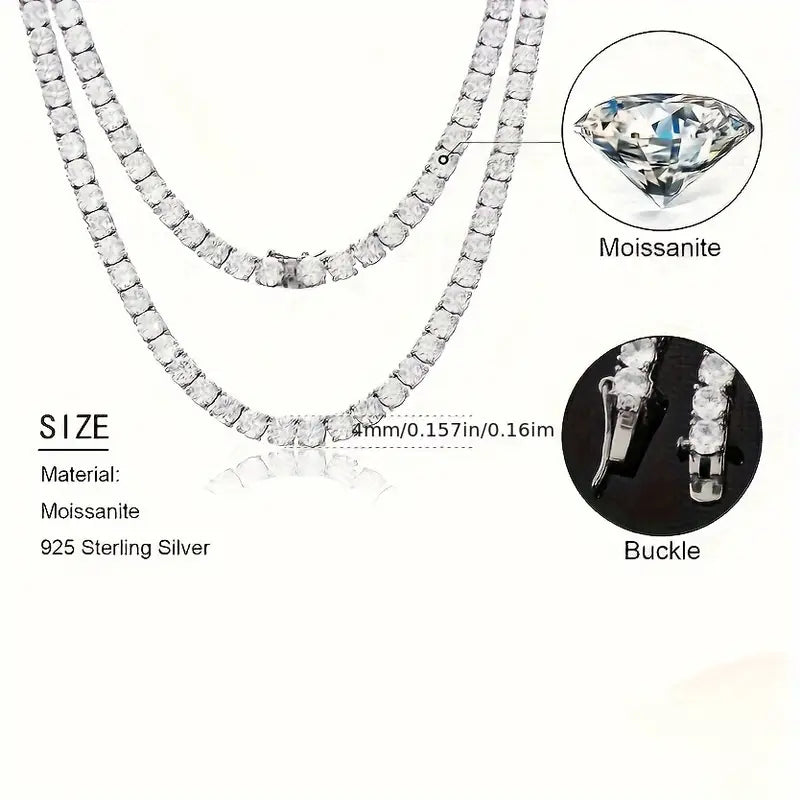 S925 Silver - Moissanite Tennis Necklace