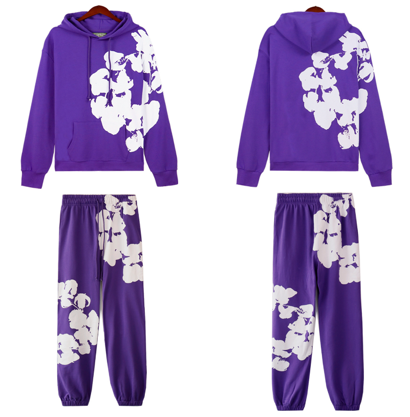 Men’s Denim Hoodie & Jeans Set – 2 Piece Streetwear Outfit – Jacket with Hood + Pants