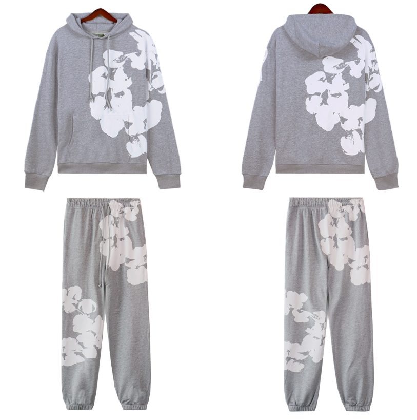 Men’s Denim Hoodie & Jeans Set – 2 Piece Streetwear Outfit – Jacket with Hood + Pants