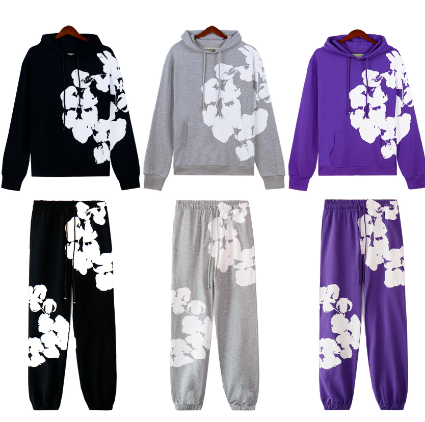 Men’s Denim Hoodie & Jeans Set – 2 Piece Streetwear Outfit – Jacket with Hood + Pants