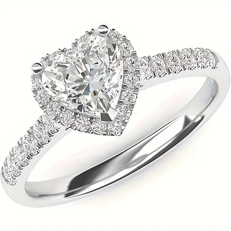 2 Carat Moissanite Luxury Ring 1pc S925 Silver Inlaid 2 Carat Moissanite Ring Luxury Gift Suitable For Gift Giving Birthday Party For Men And Women