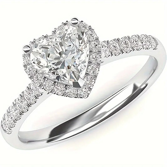 2 Carat Moissanite Luxury Ring 1pc S925 Silver Inlaid 2 Carat Moissanite Ring Luxury Gift Suitable For Gift Giving Birthday Party For Men And Women