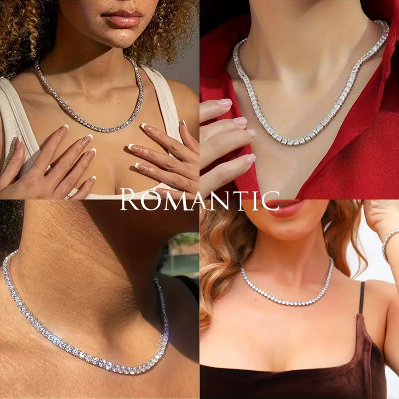 S925 Silver - Moissanite Tennis Necklace